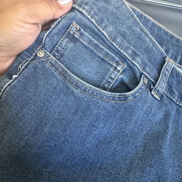 Chico’s Women’s Size 2R (12/14) Blue Denim Jeans Stretch Straight Leg Bootcut - Picture 5 of 11